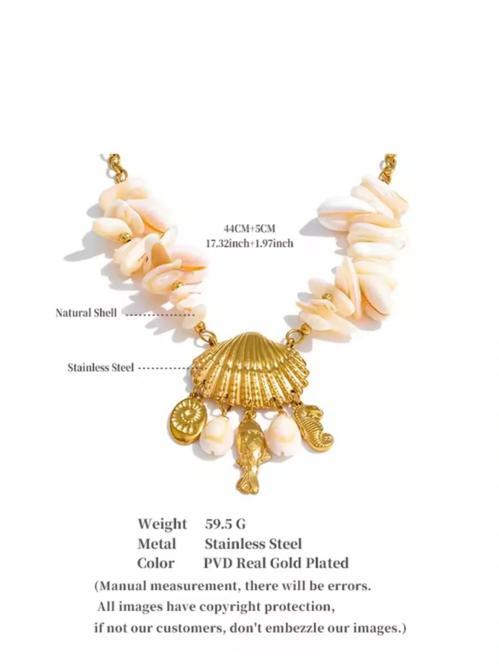 Couture Gold Shell White Mother-of-Pearl Necklace
